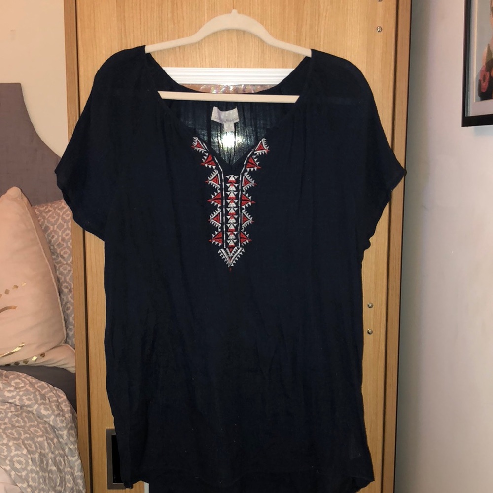 Blue boho top